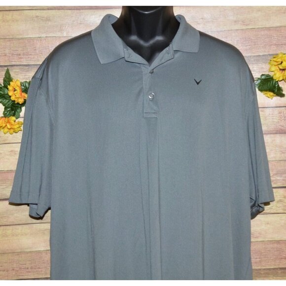 Callaway Opti Dri Men's Gray Golf Polo Shirt Size XXL Classic Casual - Picture 3 of 8